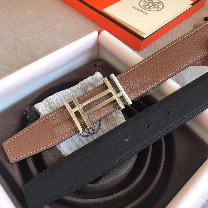 HERMES皮帶 雙面小牛皮 togo底皮 進口白夾心 雙面皮帶 愛馬仕男腰帶  hgh1914